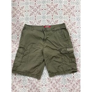 Unionbay Mens Cargo Shorts Size 36 Olive Green Cotton Stretch Utility Pockets